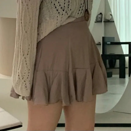 Maze frill flare mini skirt