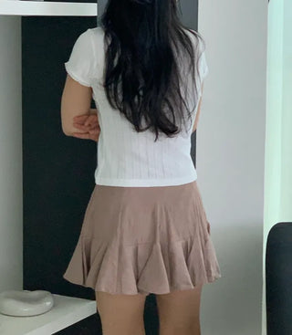 Maze frill flare mini skirt