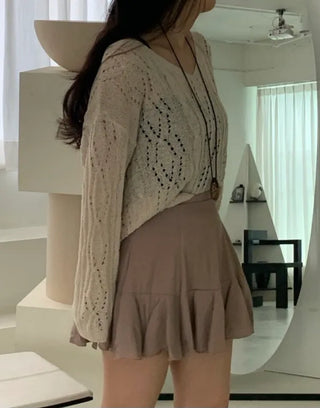 Maze frill flare mini skirt