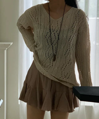 Maze frill flare mini skirt
