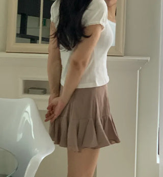 Maze frill flare mini skirt