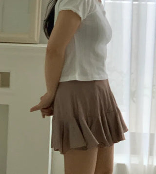 Maze frill flare mini skirt