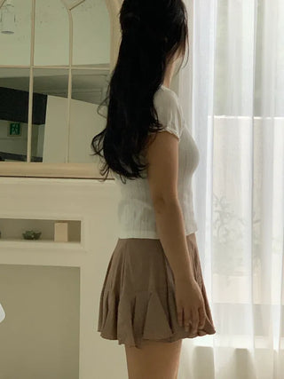 Maze frill flare mini skirt