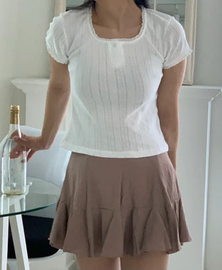 Maze frill flare mini skirt