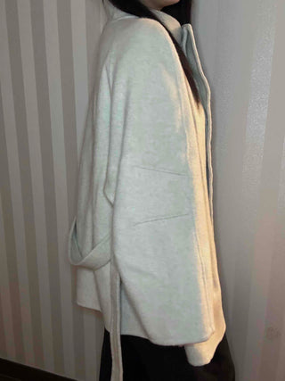 Soft Fluffy High-Neck Belted Double Coat