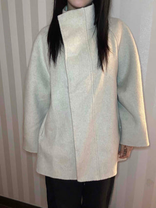 Soft Fluffy High-Neck Belted Double Coat