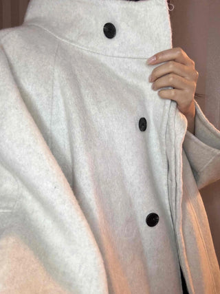Soft Fluffy High-Neck Belted Double Coat