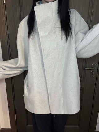 Soft Fluffy High-Neck Belted Double Coat