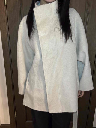 Soft Fluffy High-Neck Belted Double Coat
