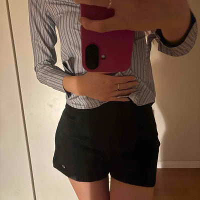 Minimal Slim Fit High-Waisted Elastic Shorts
