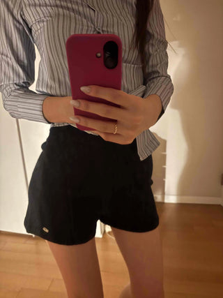 Minimal Slim Fit High-Waisted Elastic Shorts