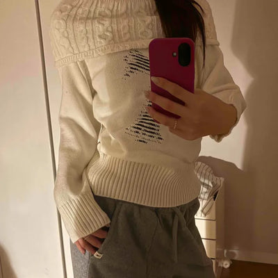 American Vintage Studded Boat Neck Loose Fit Knit