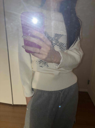 American Vintage Studded Boat Neck Loose Fit Knit