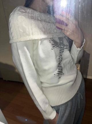 American Vintage Studded Boat Neck Loose Fit Knit