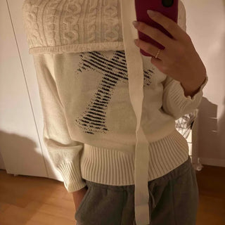 American Vintage Studded Boat Neck Loose Fit Knit