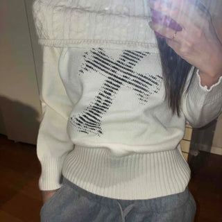 American Vintage Studded Boat Neck Loose Fit Knit