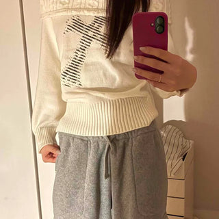 American Vintage Studded Boat Neck Loose Fit Knit