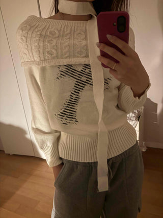 American Vintage Studded Boat Neck Loose Fit Knit