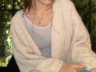 Fairy Fleece Volume Sleeve Long Cardigan