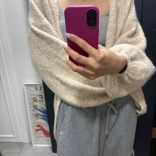 Fairy Fleece Volume Sleeve Long Cardigan