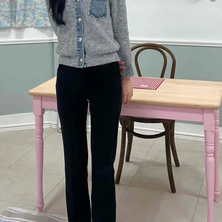 High-waisted Semi-bootcut Slim Slacks