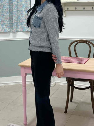 High-waisted Semi-bootcut Slim Slacks