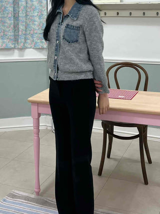 High-waisted Semi-bootcut Slim Slacks
