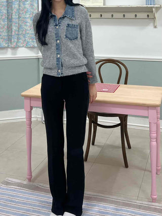 High-waisted Semi-bootcut Slim Slacks