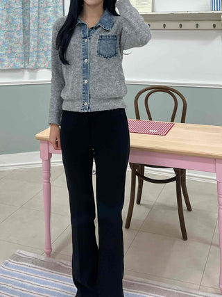 High-waisted Semi-bootcut Slim Slacks
