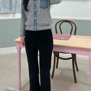 High-waisted Semi-bootcut Slim Slacks