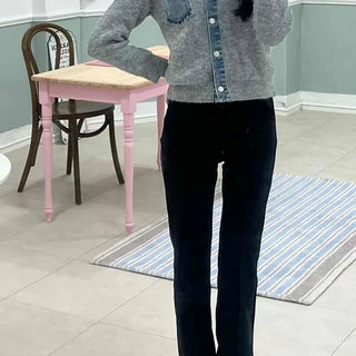 High-waisted Semi-bootcut Slim Slacks