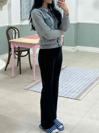 High-waisted Semi-bootcut Slim Slacks