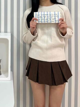 Soft Puff Shoulder Loose Fit Round Knit