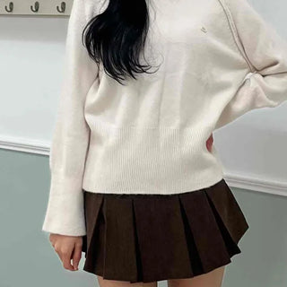 Soft Puff Shoulder Loose Fit Round Knit