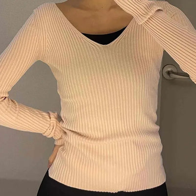 Sugar Candy Wide Collar Wrap Ribbed Knit