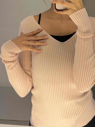 Sugar Candy Wide Collar Wrap Ribbed Knit