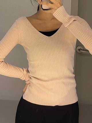 Sugar Candy Wide Collar Wrap Ribbed Knit