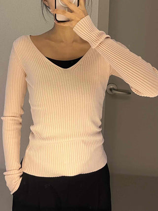 Sugar Candy Wide Collar Wrap Ribbed Knit