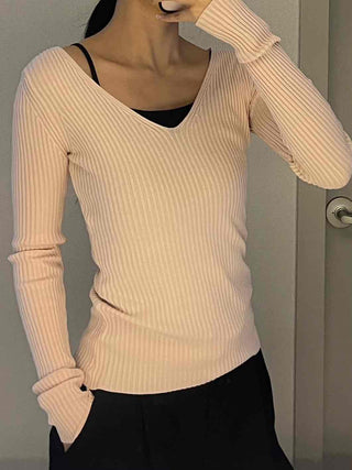 Sugar Candy Wide Collar Wrap Ribbed Knit