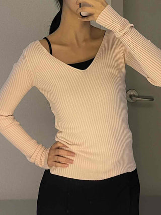 Sugar Candy Wide Collar Wrap Ribbed Knit