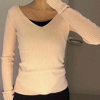 Sugar Candy Wide Collar Wrap Ribbed Knit
