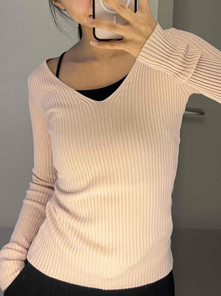 Sugar Candy Wide Collar Wrap Ribbed Knit