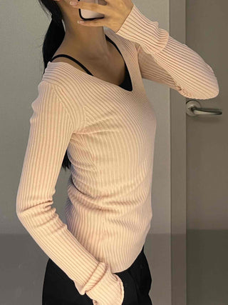 Sugar Candy Wide Collar Wrap Ribbed Knit
