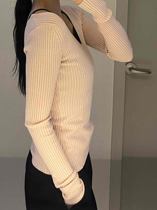 Sugar Candy Wide Collar Wrap Ribbed Knit