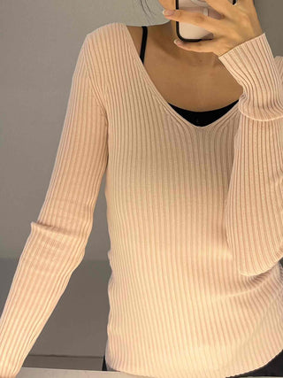 Sugar Candy Wide Collar Wrap Ribbed Knit