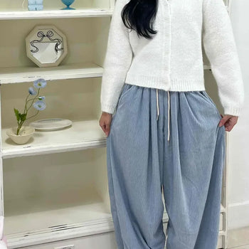 Cotton Spandex Drape Maxi Cargo Pocket Long Pants