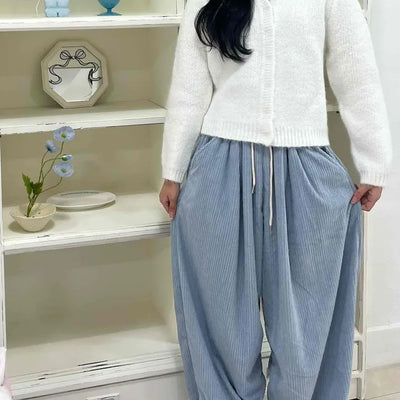 Cotton Spandex Drape Maxi Cargo Pocket Long Pants