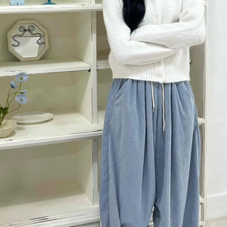 Cotton Spandex Drape Maxi Cargo Pocket Long Pants