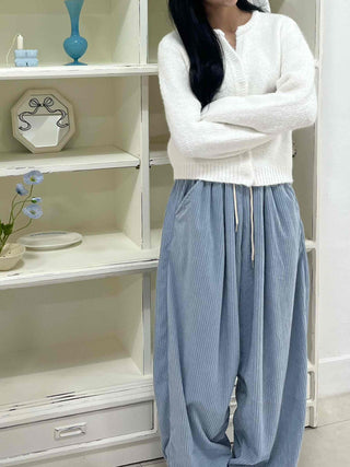 Cotton Spandex Drape Maxi Cargo Pocket Long Pants
