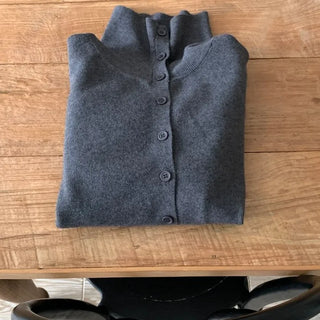Daily Basic Round Neck Button Cardigan